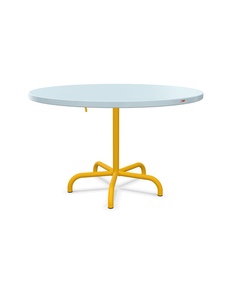 Schaffner Säntis Table repas rabattable Ø117cm Bleu Pastel 51 Jaune 11 