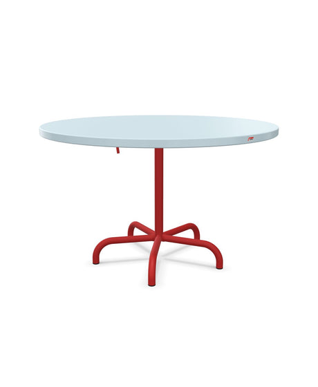Schaffner Säntis Table repas rabattable Ø117cm Bleu Pastel 51 Rouge 30 