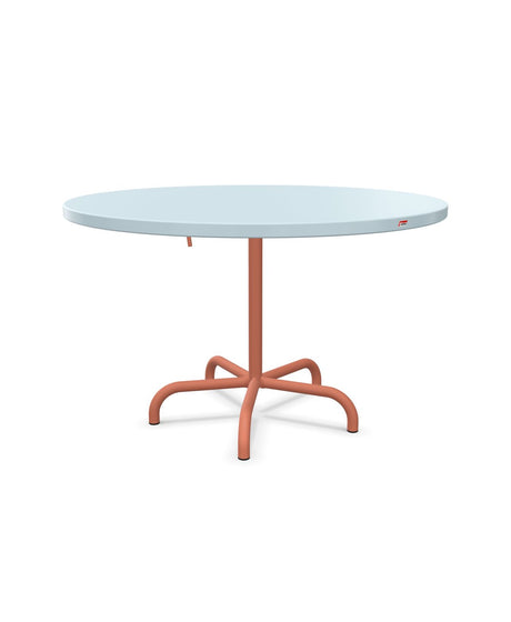 Schaffner Säntis Table repas rabattable Ø117cm Bleu Pastel 51 Terracotta 84 
