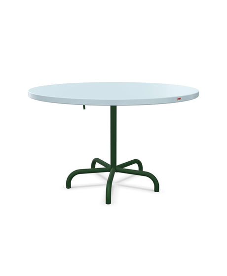 Schaffner Säntis Table repas rabattable Ø117cm Bleu Pastel 51 Vert Sapin 66 