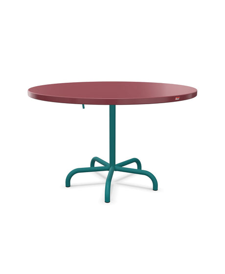 Schaffner Säntis Table repas rabattable Ø117cm Bordeaux 38 Bleu Kali 56 