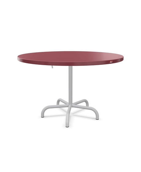 Schaffner Säntis Table repas rabattable Ø117cm Bordeaux 38 Gris Argent 78 