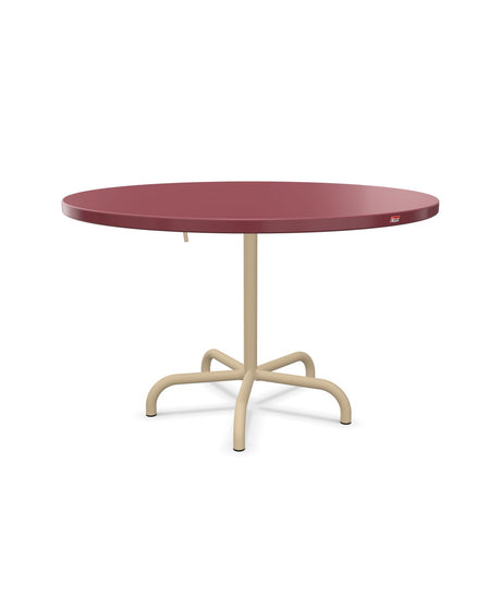 Schaffner Säntis Table repas rabattable Ø117cm Bordeaux 38 Marron Pastel 83 