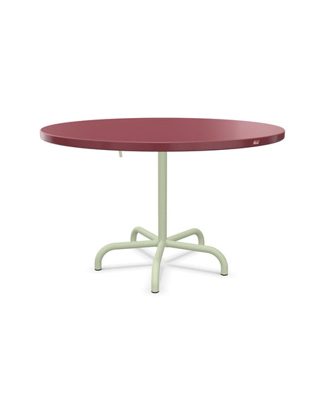 Schaffner Säntis Table repas rabattable Ø117cm Bordeaux 38 Vert Pastel 64 
