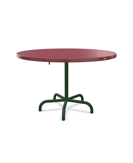 Schaffner Säntis Table repas rabattable Ø117cm Bordeaux 38 Vert Sapin 66 