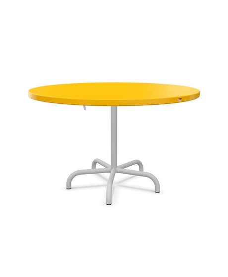 Schaffner Säntis Table repas rabattable Ø117cm Jaune 11 Gris Argent 78 