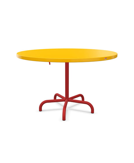 Schaffner Säntis Table repas rabattable Ø117cm Jaune 11 Rouge 30 