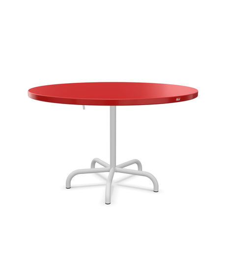 Schaffner Säntis Table repas rabattable Ø117cm Rouge 30 Blanc 90 