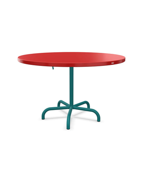 Schaffner Säntis Table repas rabattable Ø117cm Rouge 30 Bleu Kali 56 