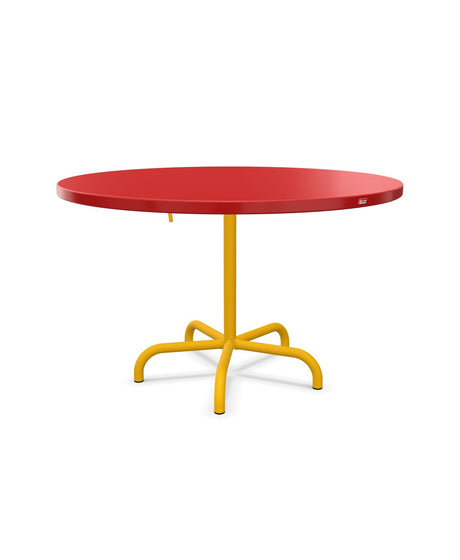 Schaffner Säntis Table repas rabattable Ø117cm Rouge 30 Jaune 11 