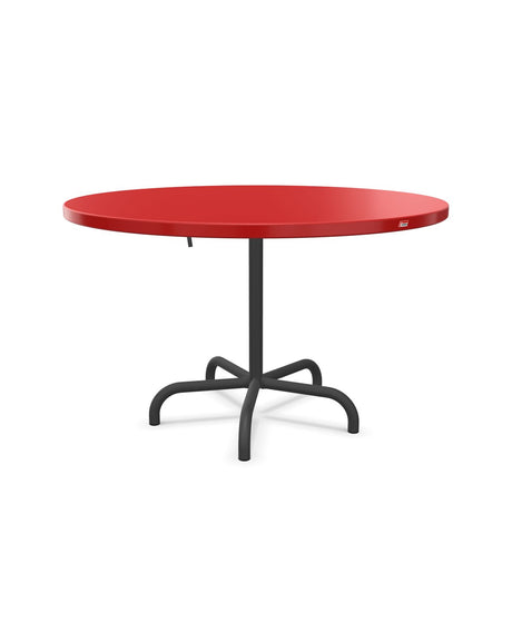 Schaffner Säntis Table repas rabattable Ø117cm Rouge 30 Noir 91 
