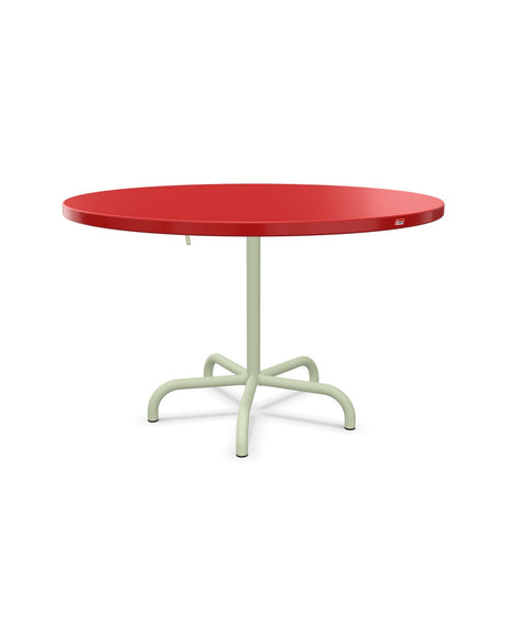 Schaffner Säntis Table repas rabattable Ø117cm Rouge 30 Vert Pastel 64 