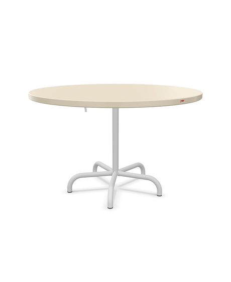 Schaffner Säntis Table repas rabattable Ø117cm Sable Pastel 15 Blanc 90 