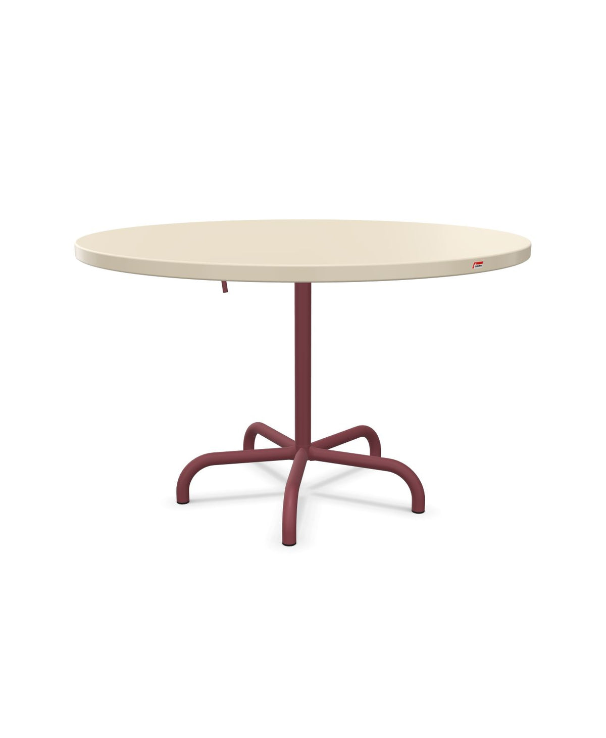 Schaffner Säntis Table repas rabattable Ø117cm Sable Pastel 15 Bordeaux 38 