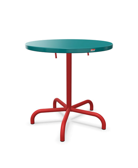 Schaffner Säntis Table repas rabattable Ø72cm Bleu Kali 56 Rouge 30 