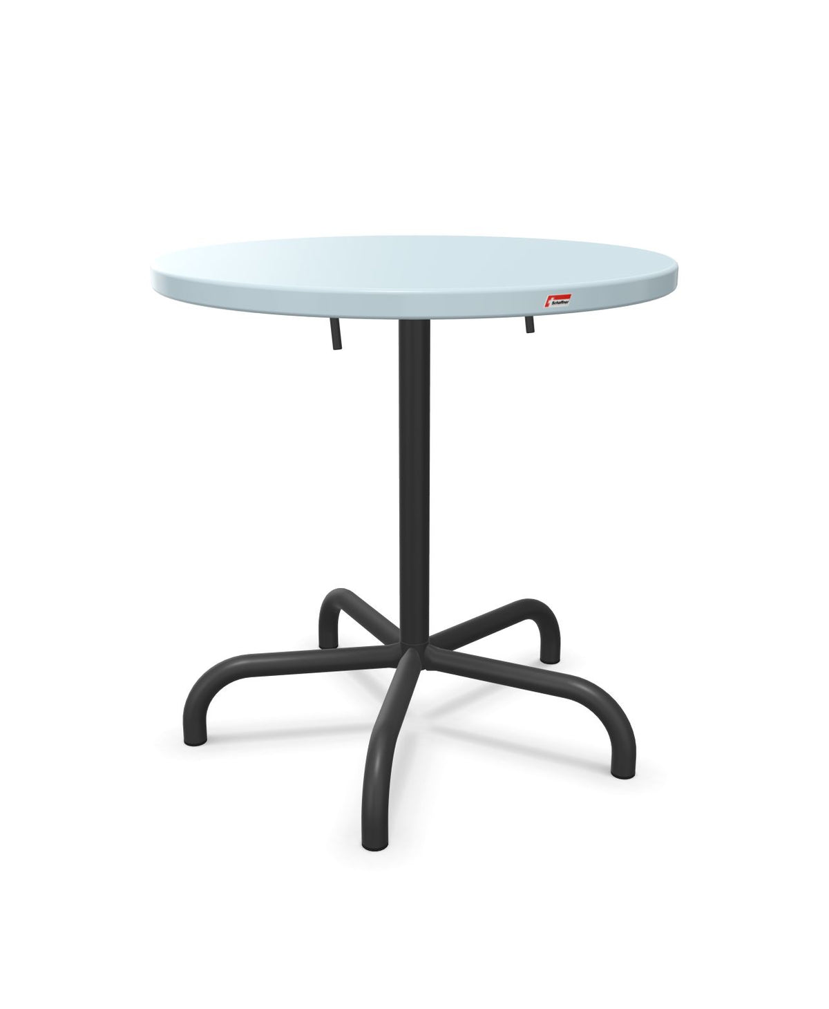 Schaffner Säntis Table repas rabattable Ø72cm Bleu Pastel 51 Anthracite 77 
