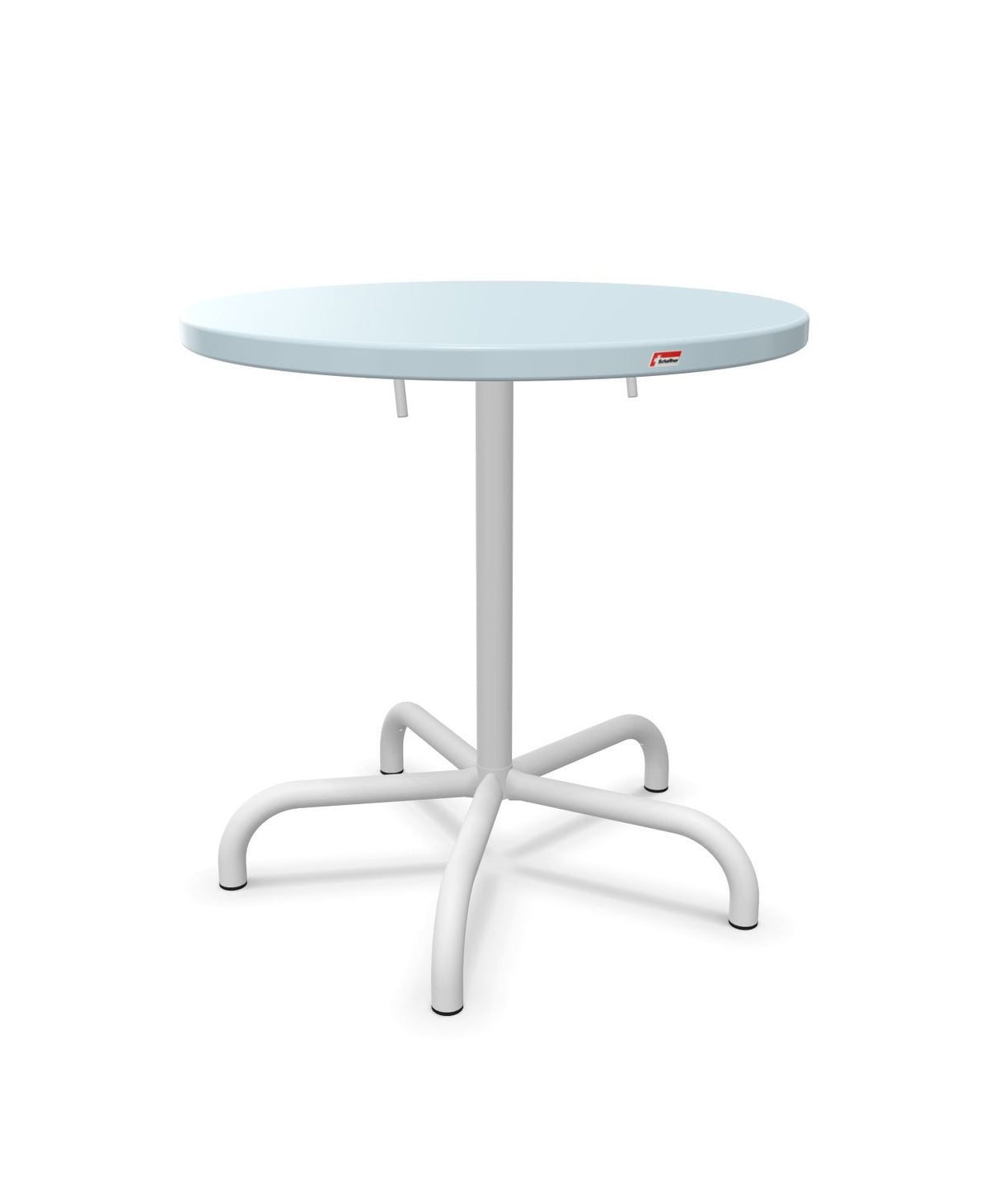 Schaffner Säntis Table repas rabattable Ø72cm Bleu Pastel 51 Blanc 90 