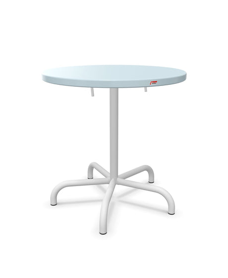 Schaffner Säntis Table repas rabattable Ø72cm Bleu Pastel 51 Blanc 90 