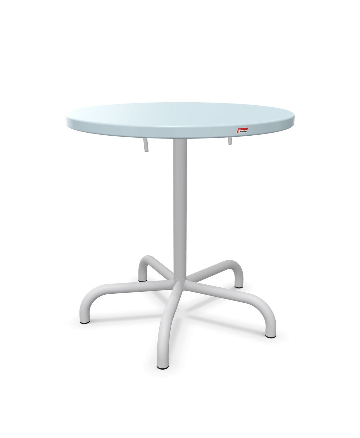 Schaffner Säntis Table repas rabattable Ø72cm Bleu Pastel 51 Gris Argent 78 