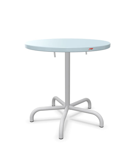 Schaffner Säntis Table repas rabattable Ø72cm Bleu Pastel 51 Gris Argent 78 