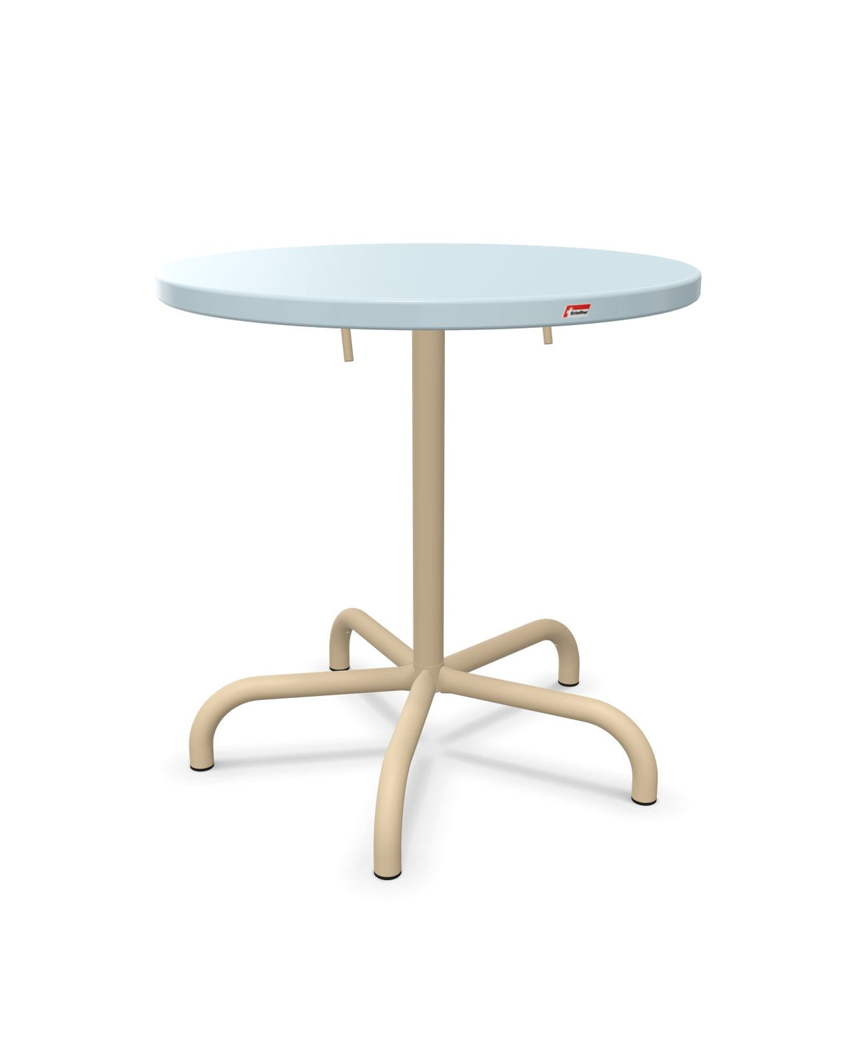 Schaffner Säntis Table repas rabattable Ø72cm Bleu Pastel 51 Marron Pastel 83 