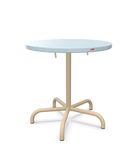 Schaffner Säntis Table repas rabattable Ø72cm Bleu Pastel 51 Marron Pastel 83 