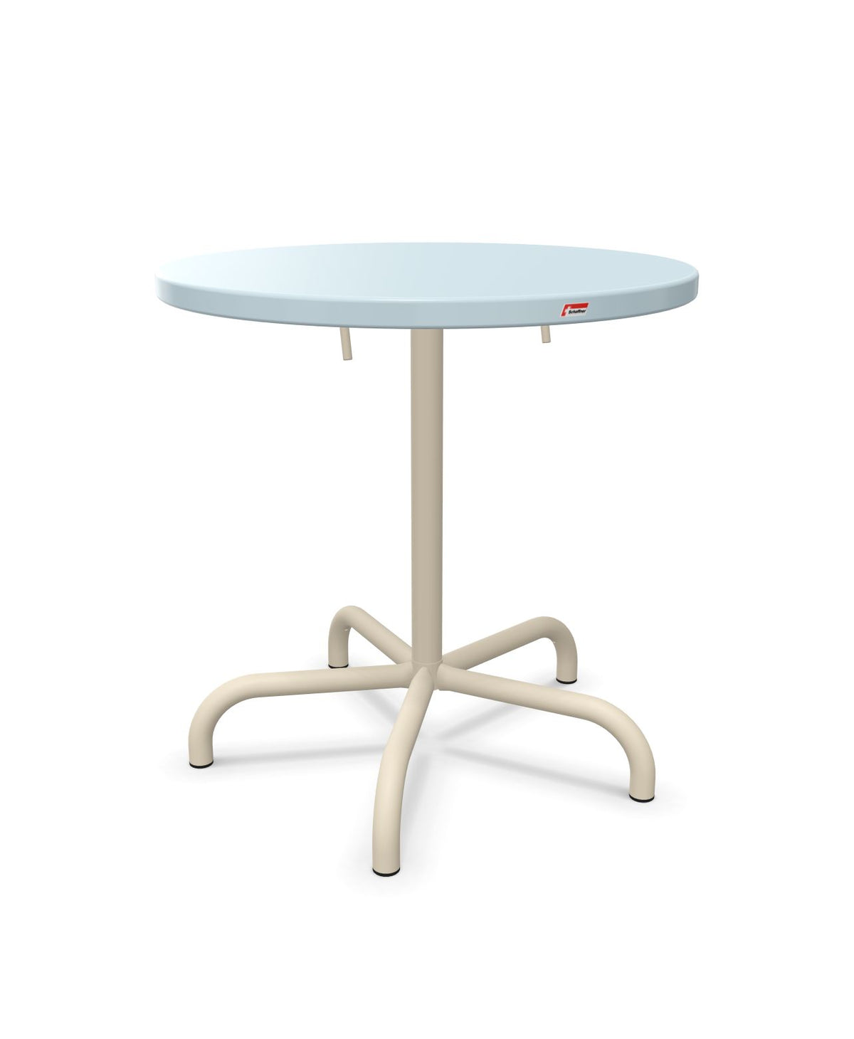Schaffner Säntis Table repas rabattable Ø72cm Bleu Pastel 51 Sable Pastel 15 