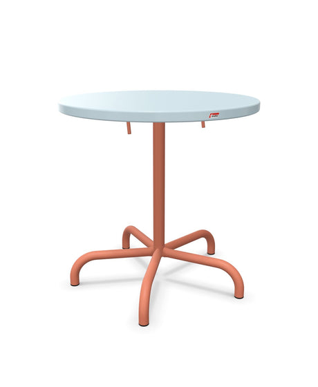 Schaffner Säntis Table repas rabattable Ø72cm Bleu Pastel 51 Terracotta 84 