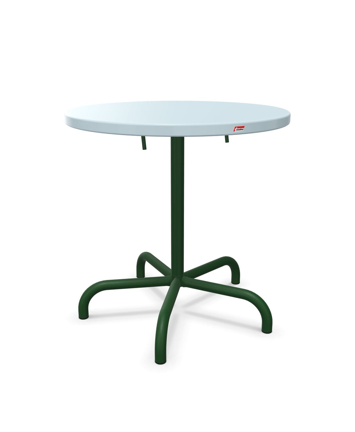 Schaffner Säntis Table repas rabattable Ø72cm Bleu Pastel 51 Vert Sapin 66 