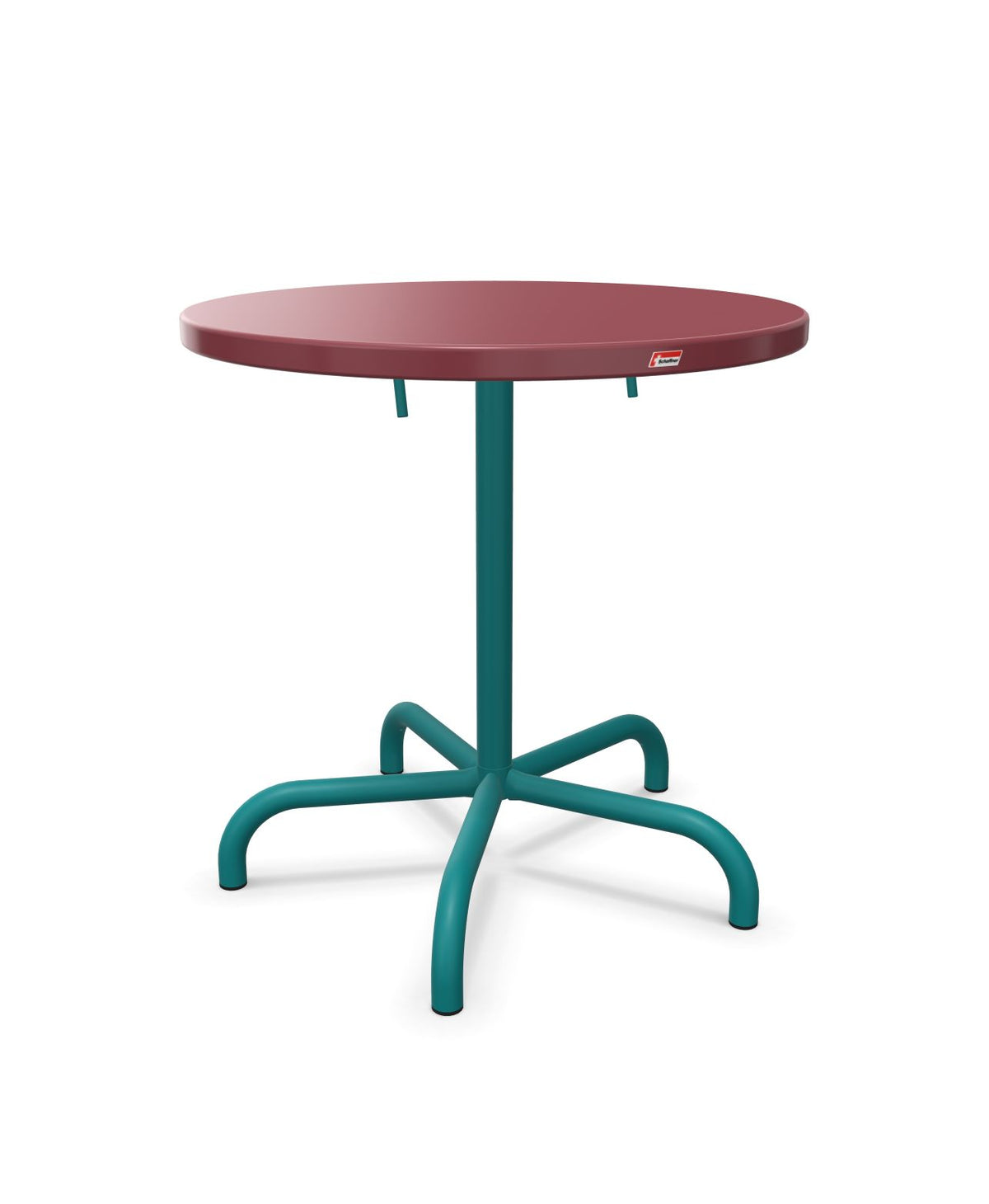Schaffner Säntis Table repas rabattable Ø72cm Bordeaux 38 Bleu Kali 56 