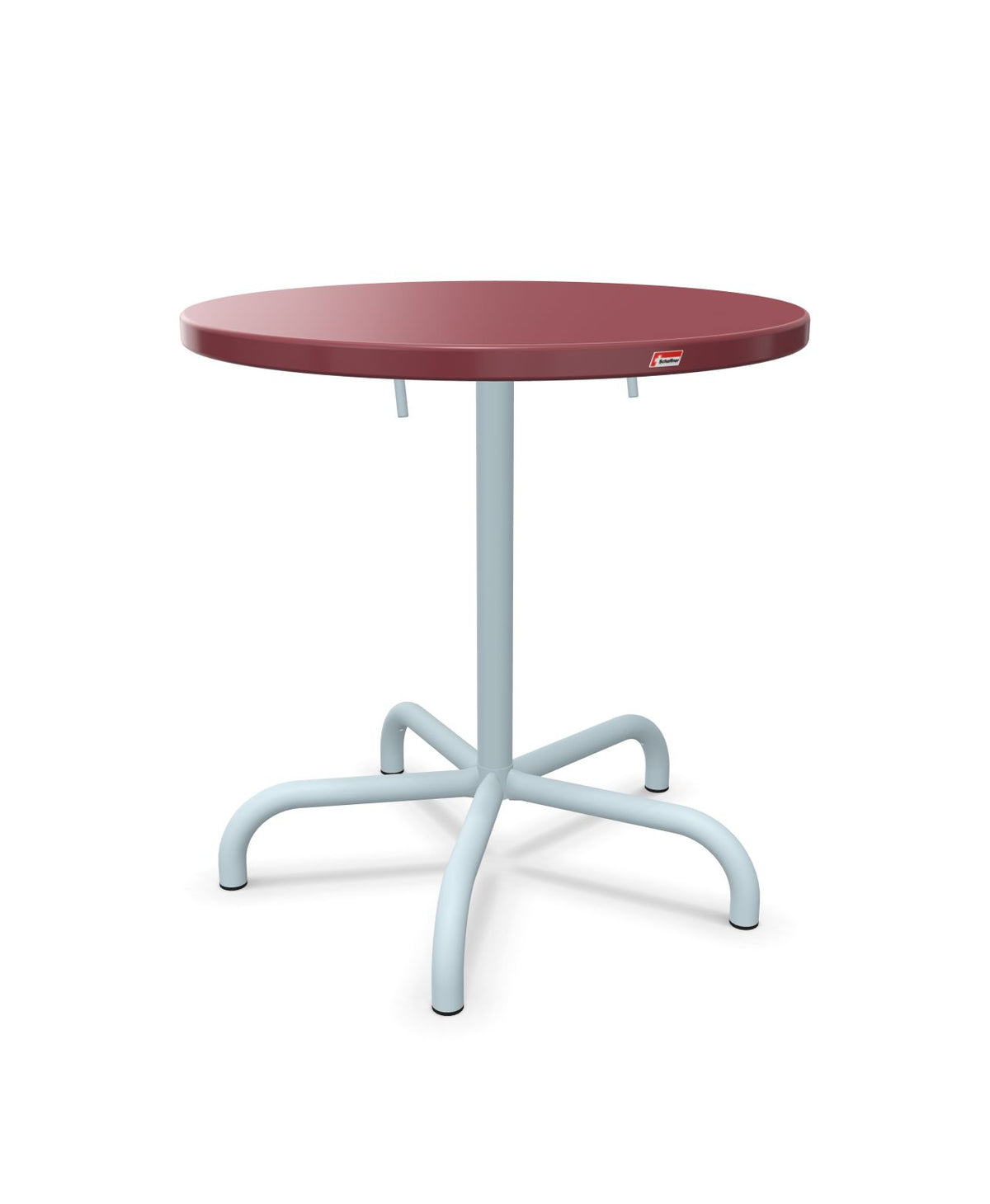 Schaffner Säntis Table repas rabattable Ø72cm Bordeaux 38 Bleu Pastel 51 