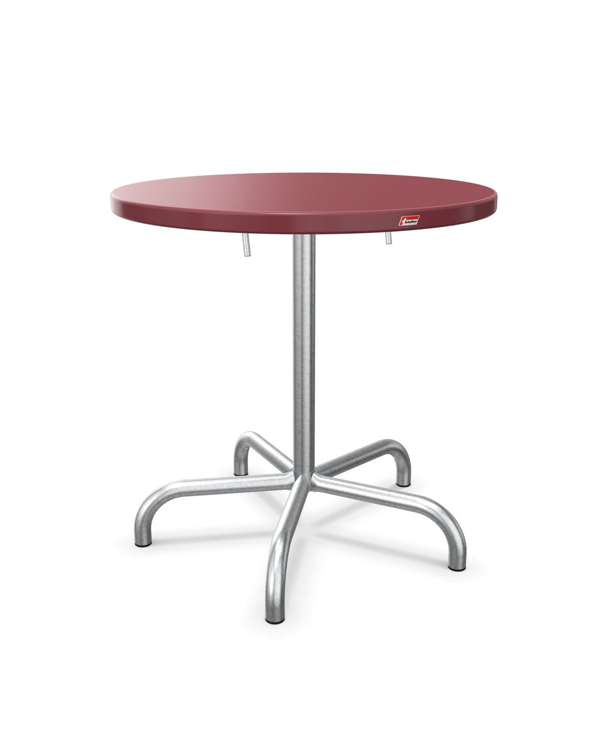 Schaffner Säntis Table repas rabattable Ø72cm Bordeaux 38 Galvanisé à chaud 02 
