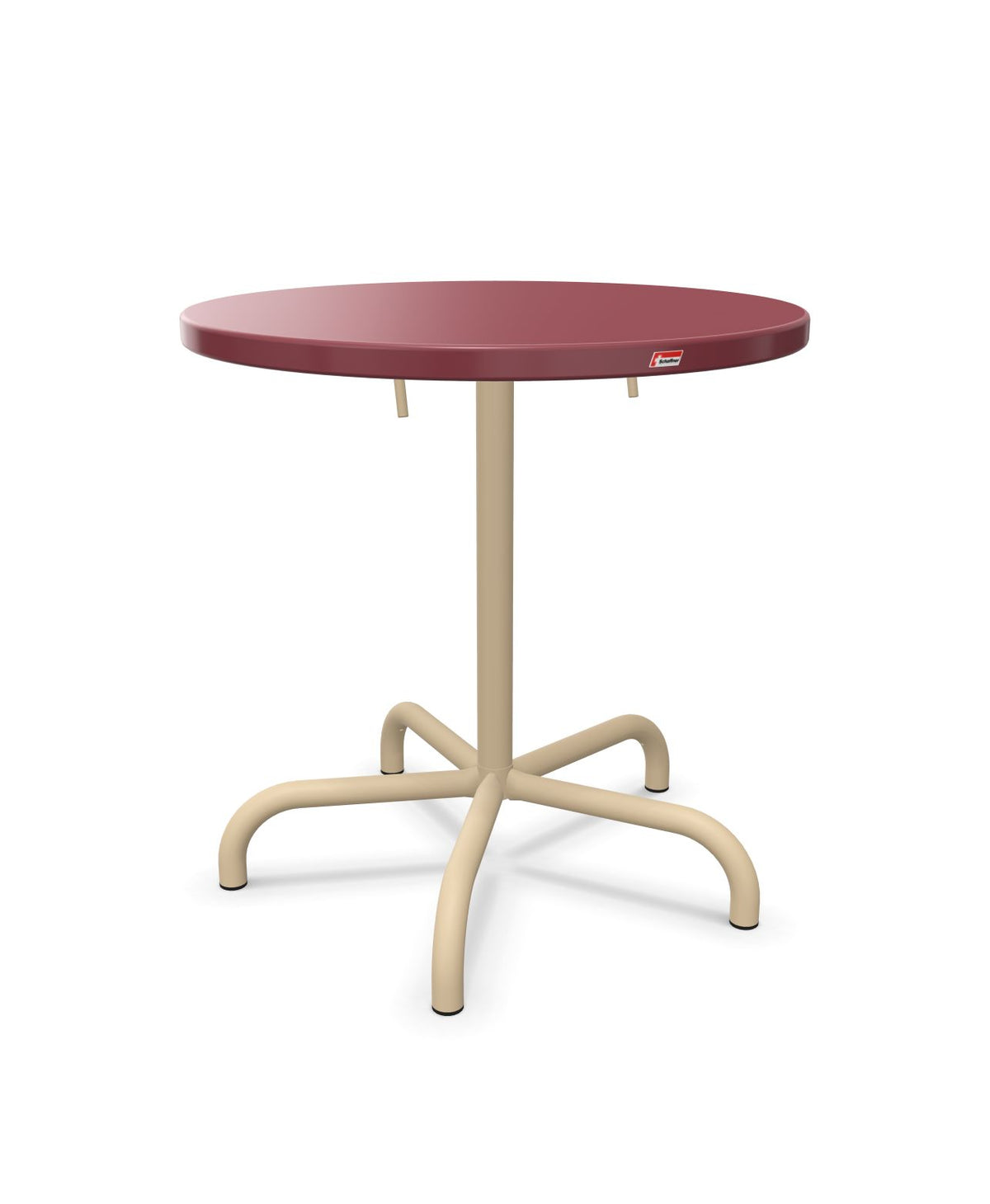 Schaffner Säntis Table repas rabattable Ø72cm Bordeaux 38 Marron Pastel 83 