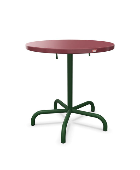 Schaffner Säntis Table repas rabattable Ø72cm Bordeaux 38 Vert Sapin 66 