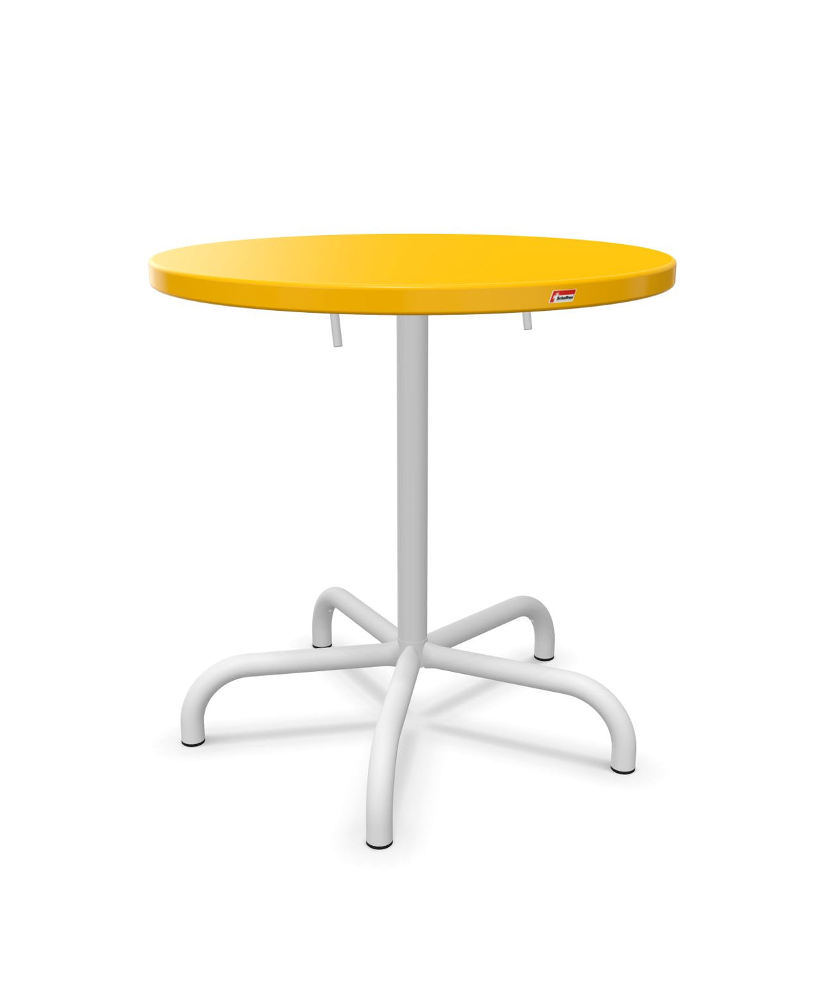 Schaffner Säntis Table repas rabattable Ø72cm Jaune 11 Blanc 90 