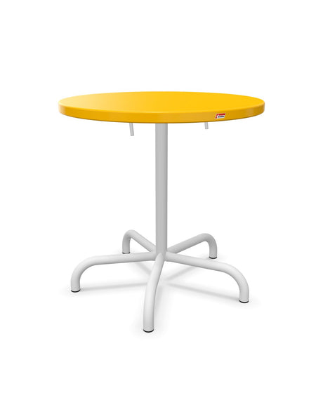 Schaffner Säntis Table repas rabattable Ø72cm Jaune 11 Blanc 90 
