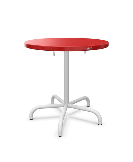 Schaffner Säntis Table repas rabattable Ø72cm Rouge 30 Blanc 90 