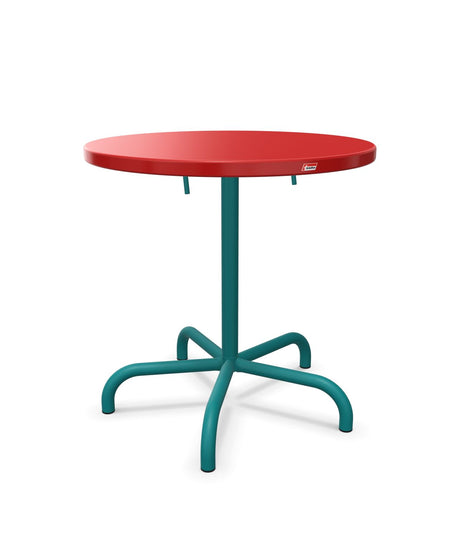 Schaffner Säntis Table repas rabattable Ø72cm Rouge 30 Bleu Kali 56 