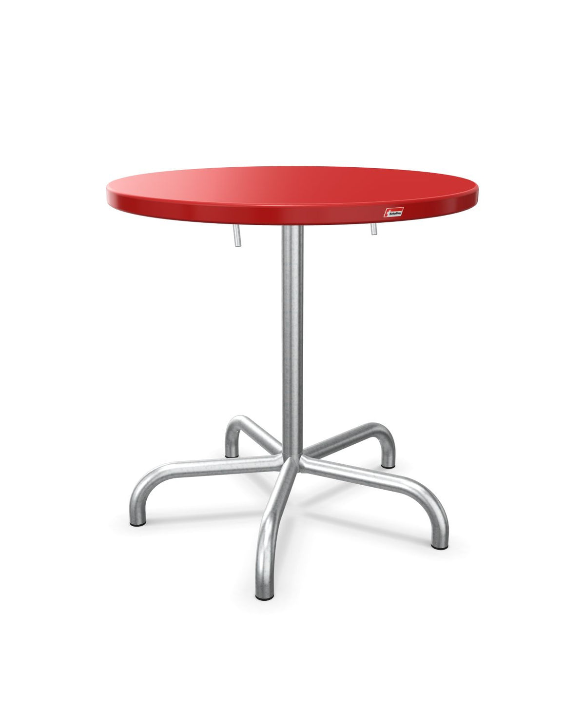 Schaffner Säntis Table repas rabattable Ø72cm Rouge 30 Galvanisé à chaud 02 
