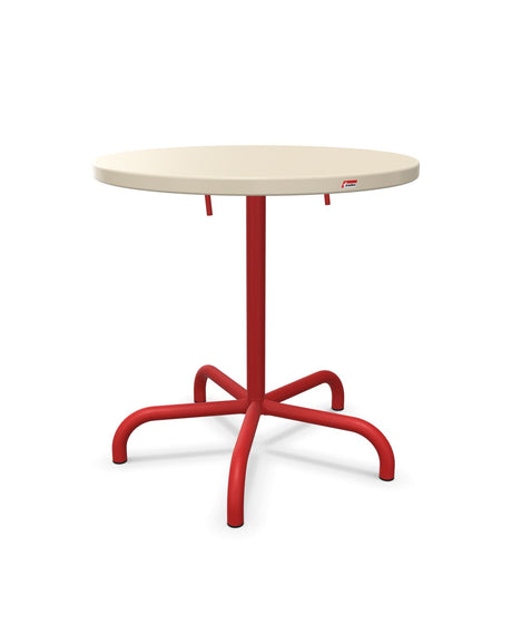 Schaffner Säntis Table repas rabattable Ø72cm Sable Pastel 15 Rouge 30 