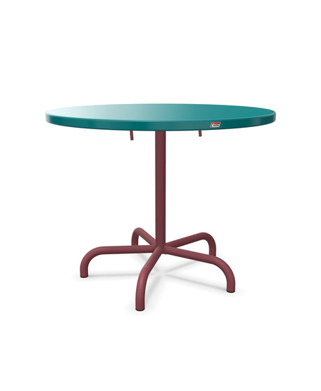 Schaffner Säntis Table repas rabattable Ø92cm Bleu Kali 56 Bordeaux 38 