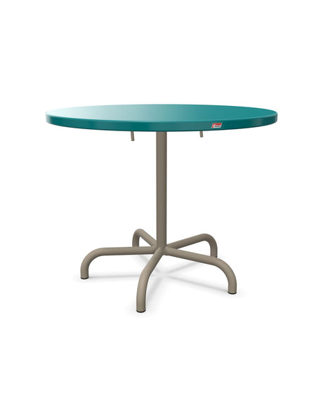 Schaffner Säntis Table repas rabattable Ø92cm Bleu Kali 56 Champagne 85 