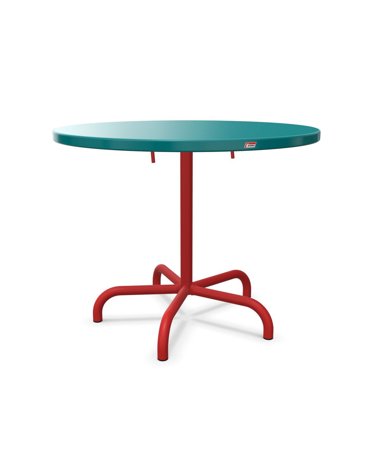 Schaffner Säntis Table repas rabattable Ø92cm Bleu Kali 56 Rouge 30 