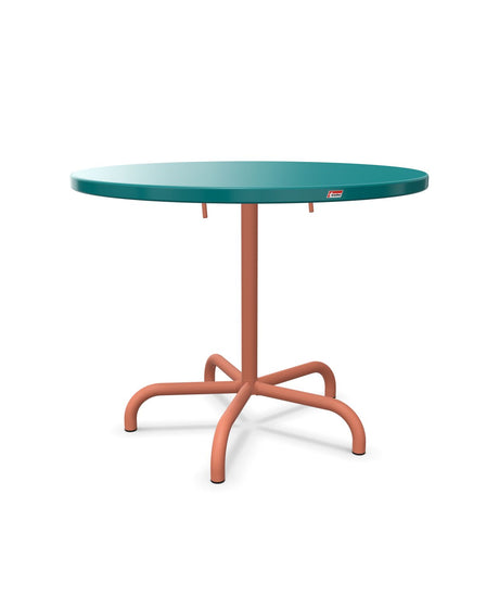 Schaffner Säntis Table repas rabattable Ø92cm Bleu Kali 56 Terracotta 84 