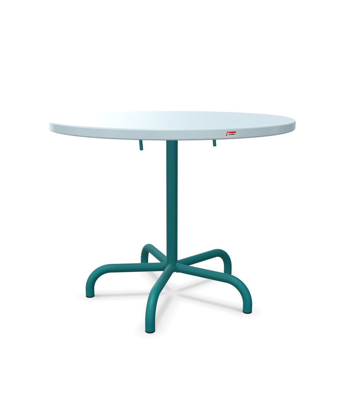 Schaffner Säntis Table repas rabattable Ø92cm Bleu Pastel 51 Bleu Kali 56 