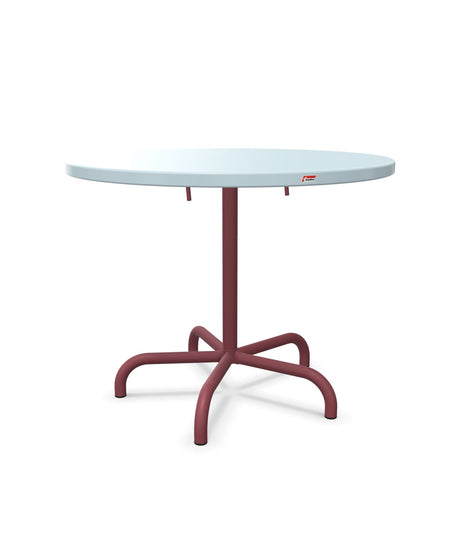 Schaffner Säntis Table repas rabattable Ø92cm Bleu Pastel 51 Bordeaux 38 