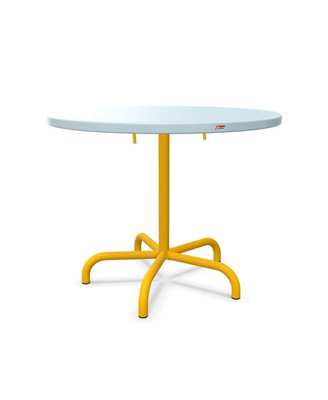 Schaffner Säntis Table repas rabattable Ø92cm Bleu Pastel 51 Jaune 11 