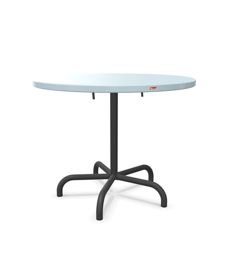 Schaffner Säntis Table repas rabattable Ø92cm Bleu Pastel 51 Noir 91 