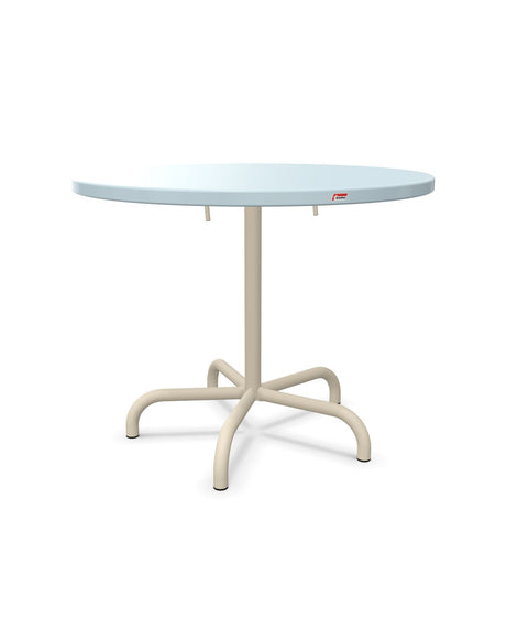 Schaffner Säntis Table repas rabattable Ø92cm Bleu Pastel 51 Sable Pastel 15 
