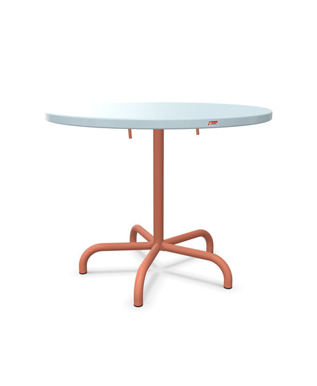 Schaffner Säntis Table repas rabattable Ø92cm Bleu Pastel 51 Terracotta 84 